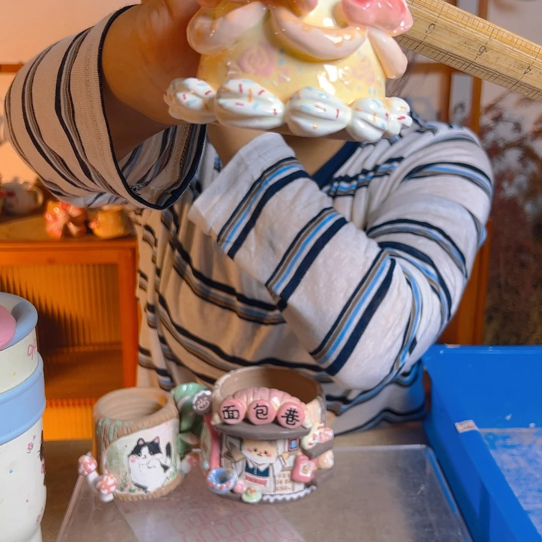 扒***饭老梧家的手工多肉花盆