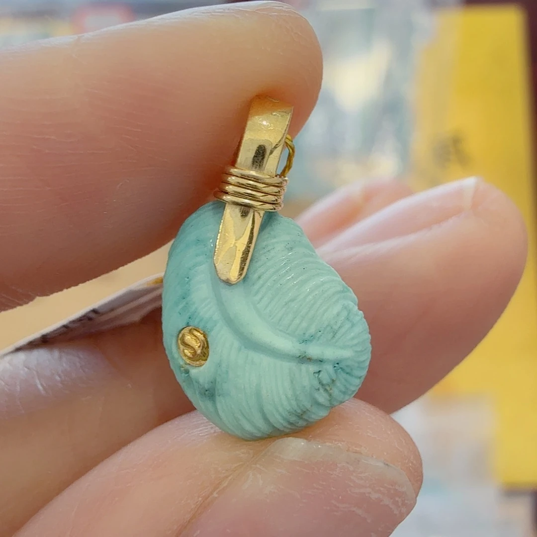 绿松石18K金镶嵌珠宝奇石