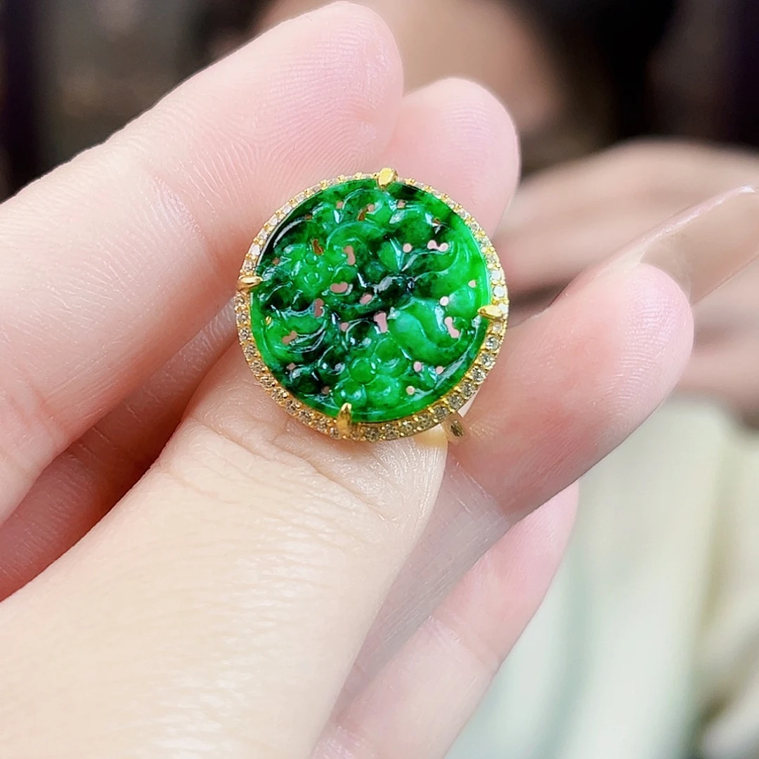 翡翠银S925镶嵌颈饰戒指多样性