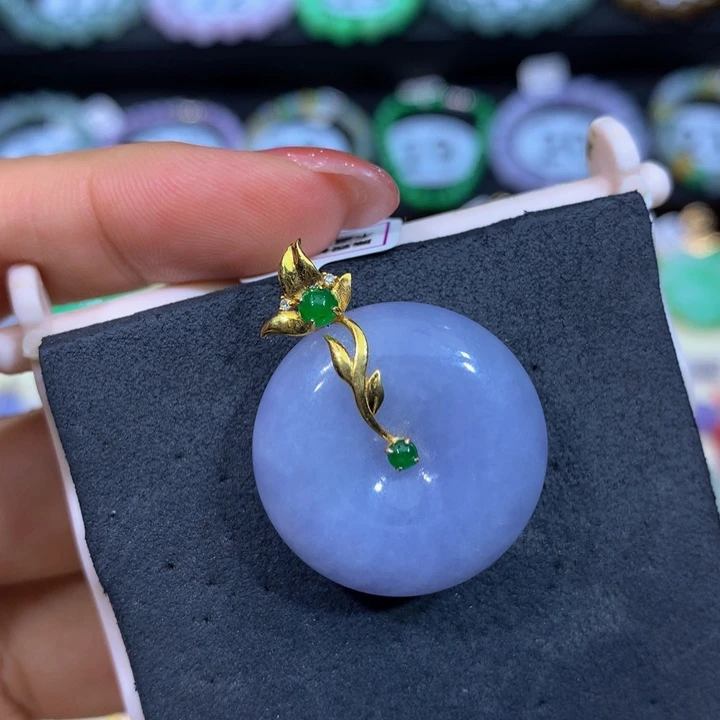 翡翠18K金镶嵌手链翡翠