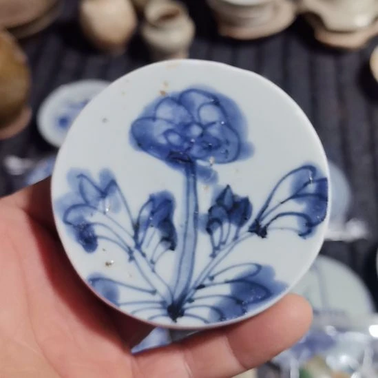瓷片青花影青杯垫学习标本