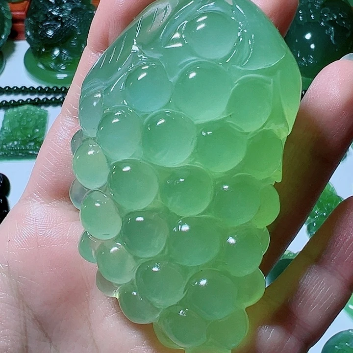 金***，蛇纹石玉未镶嵌手把