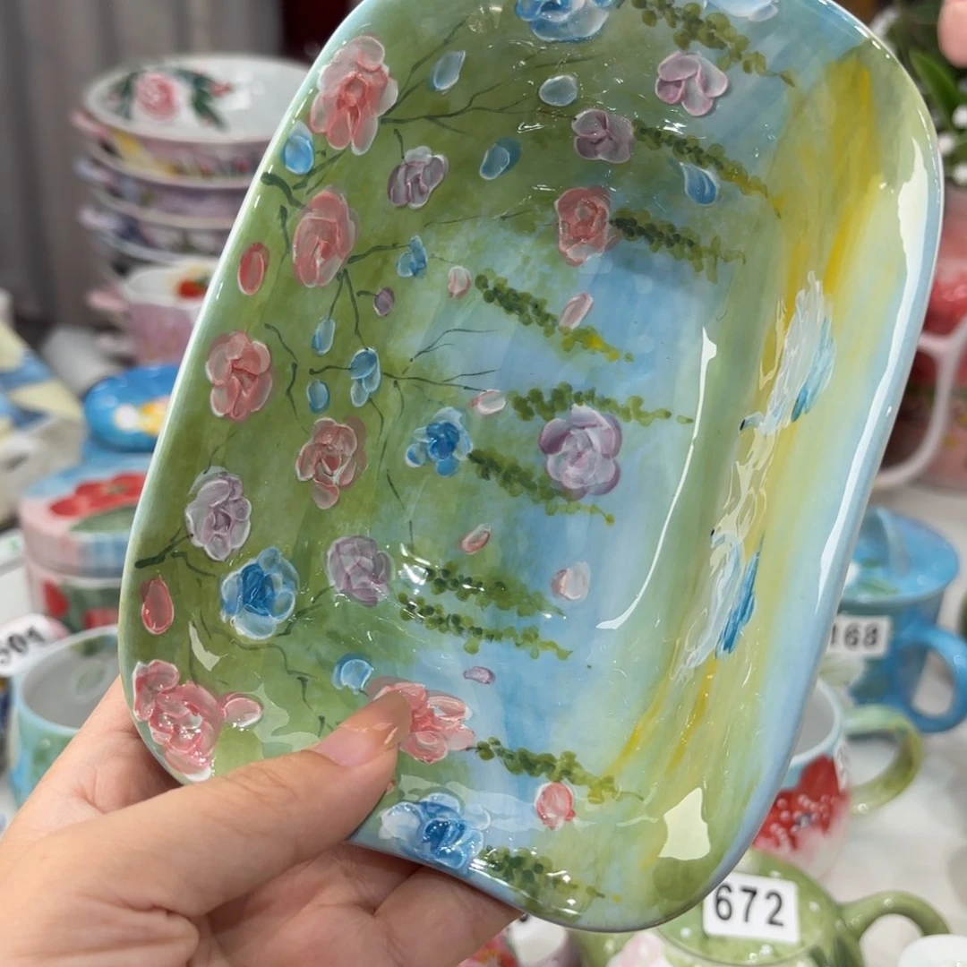 瓷片景德镇手绘高温釉下彩陶瓷茶具