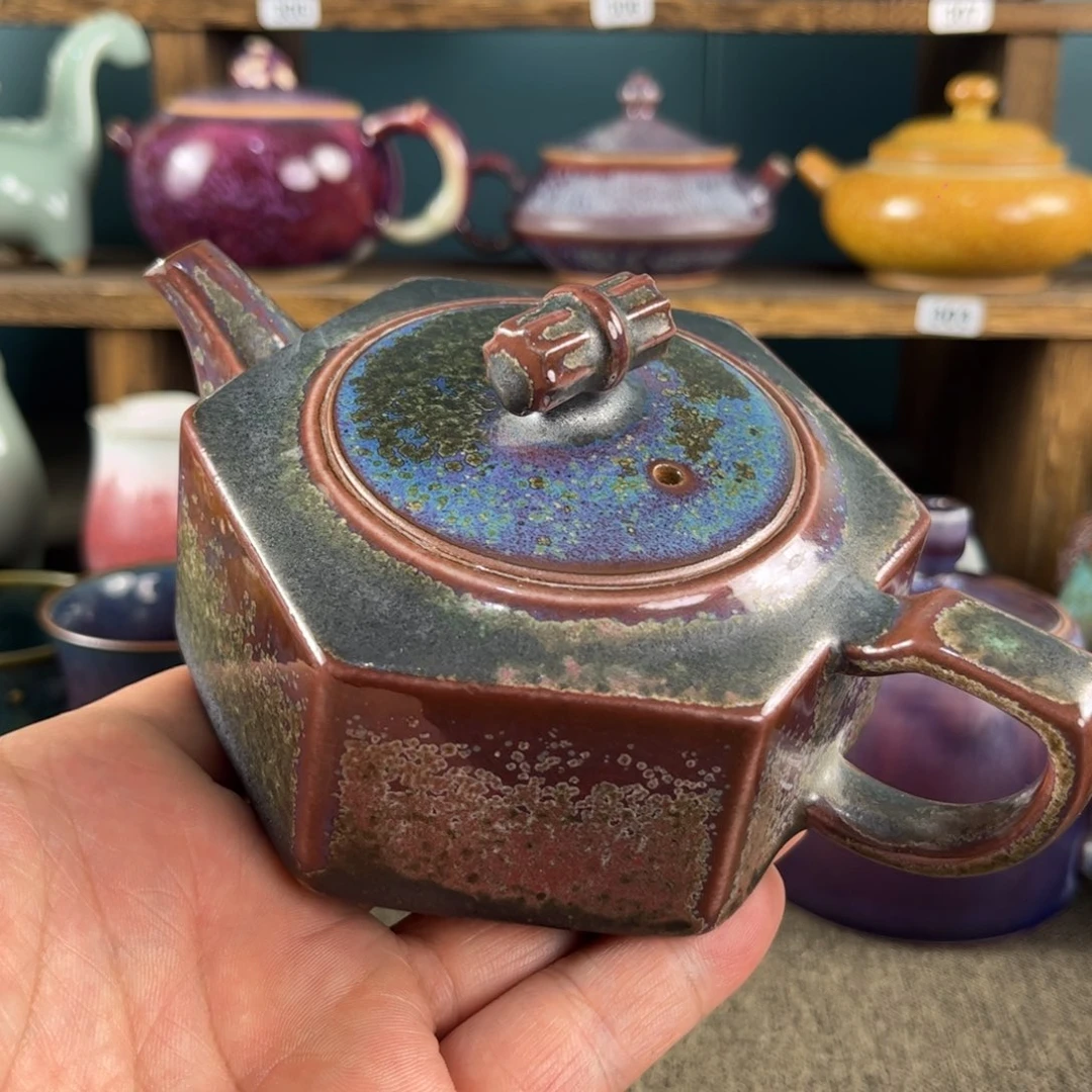 壶神垕钧瓷原矿釉窑变微微瑕