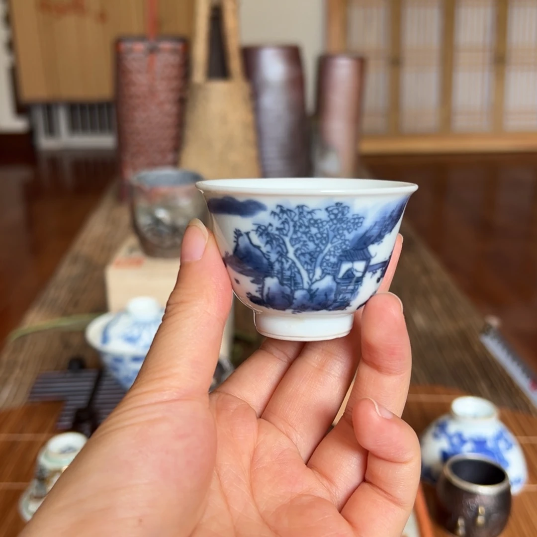 白凤青花手绘杯，看好下单