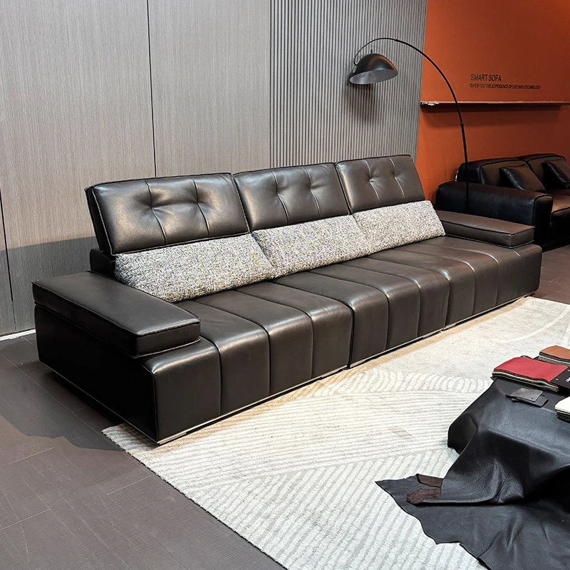 【伊久】原创专利款-惠灵顿沙发意式极简真皮沙发别墅大层沙发