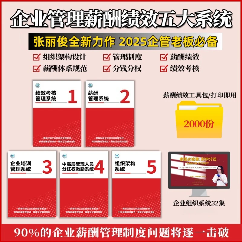 （正版)企业管理五大系统手册+经营致胜32集+薪酬激励制度工具包HL