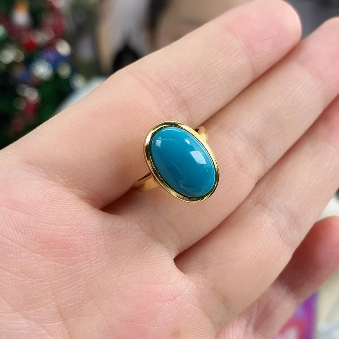 绿松石银S925镀金镶嵌珠宝奇石