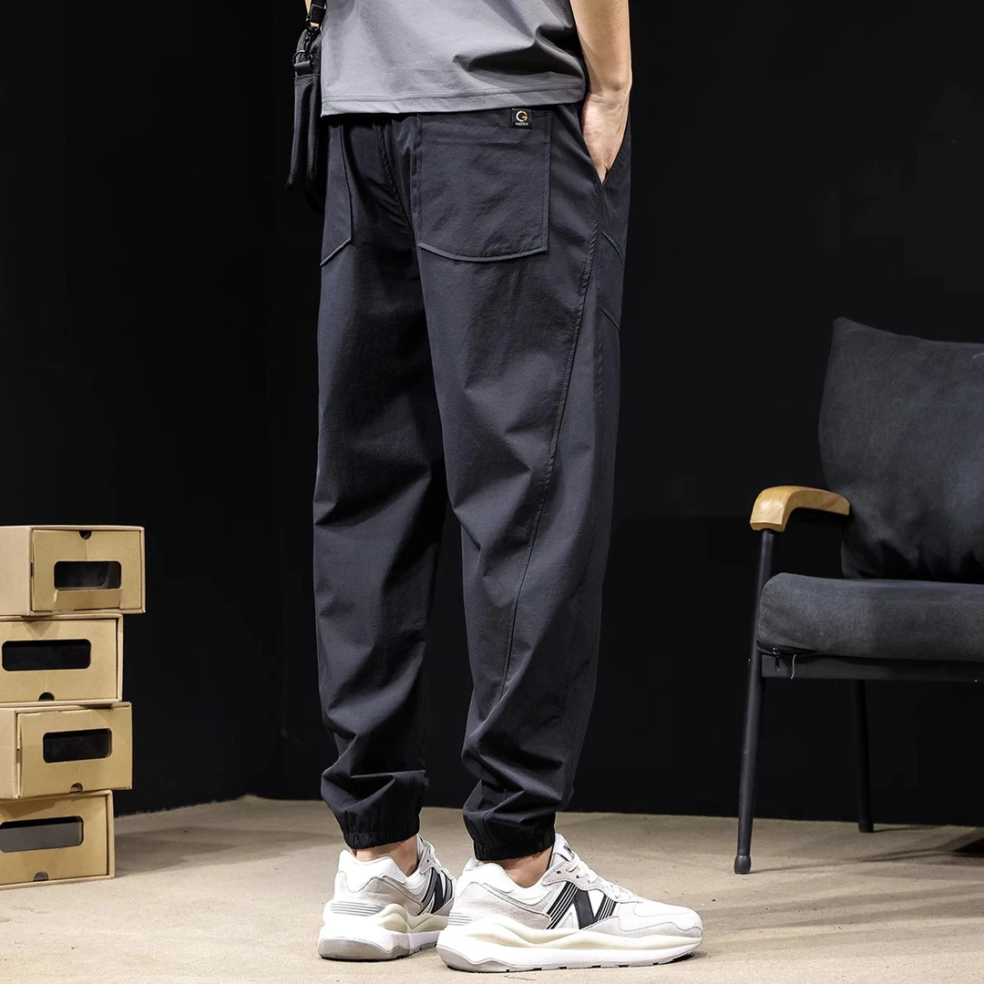 LEIGHZ/雷茨速干冰丝休闲裤男新款春夏薄款百搭哈伦束脚夏季裤子