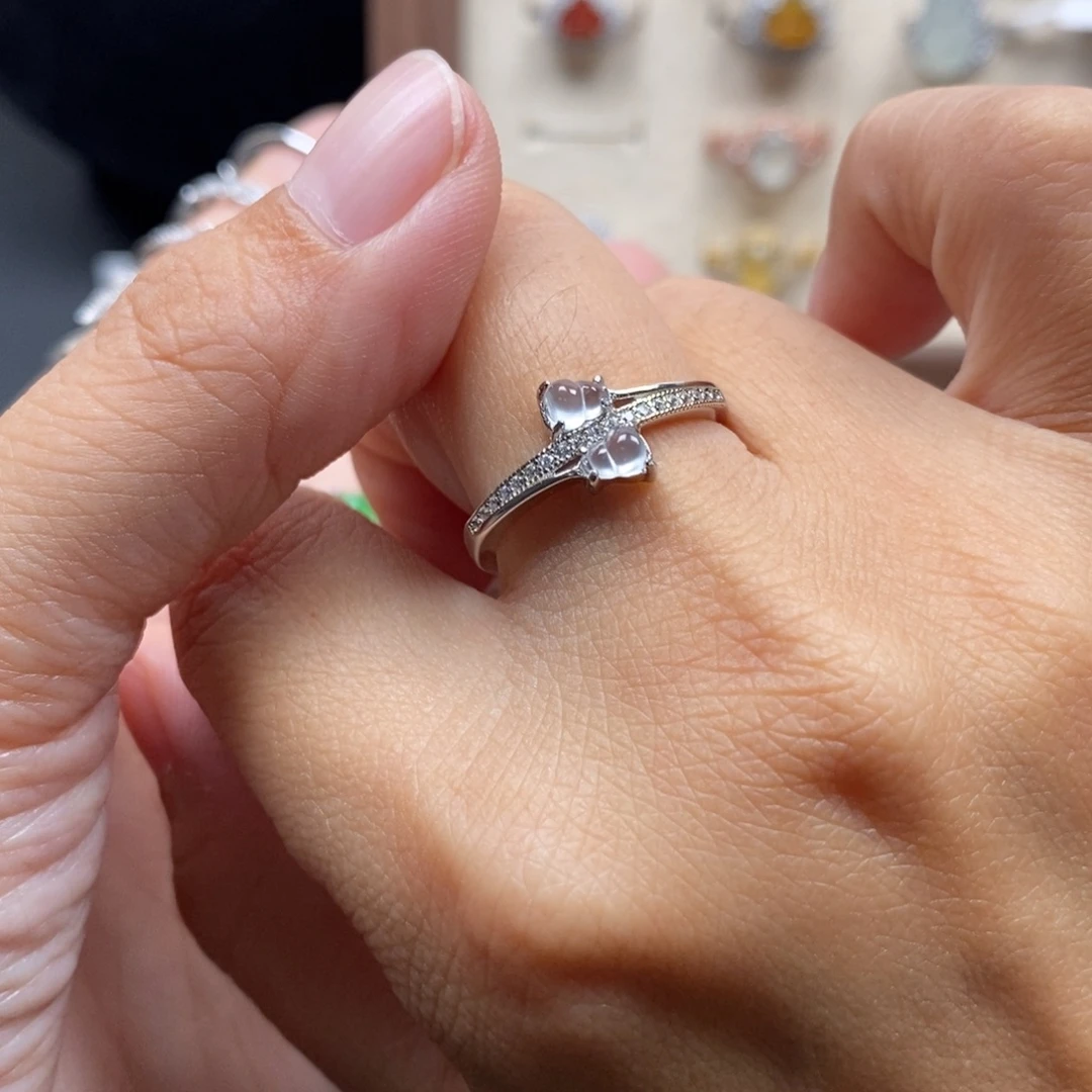 翡翠银S925镶嵌戒指