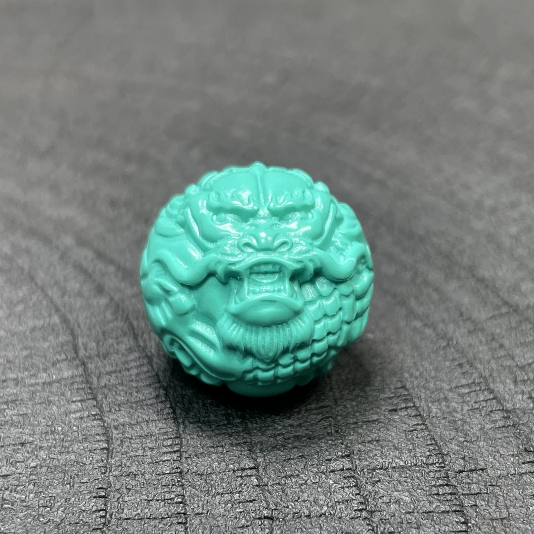 35百搭DIY手工文玩配饰雕刻绿石松龙珠配珠顶珠散珠批发猴头星月