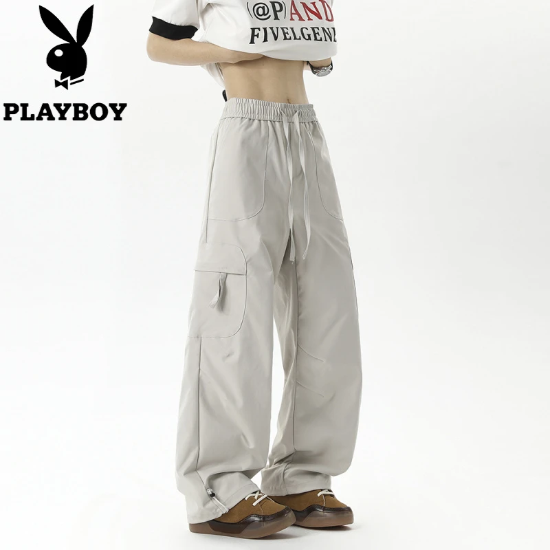 花花公子美式潮款工装男士休闲裤2025秋季新款宽松百搭阔腿直筒裤