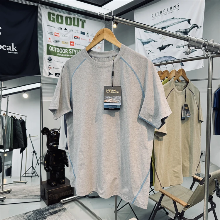 棉感索罗那宽松山系机能风吸湿透气男女户外速干T恤2604