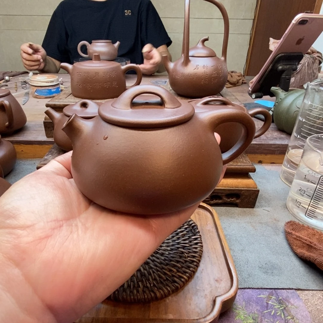 茶壶紫砂憨瓢壶（原矿底槽青255cc）