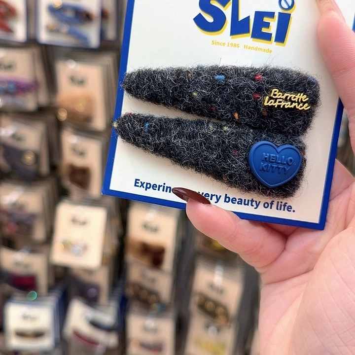 蓝爱心灰色掰掰夹24