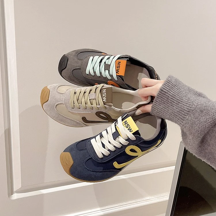 歪头德训鞋琥珀流光风秋季运动休闲鞋软底女鞋内增2.5CM潮鞋