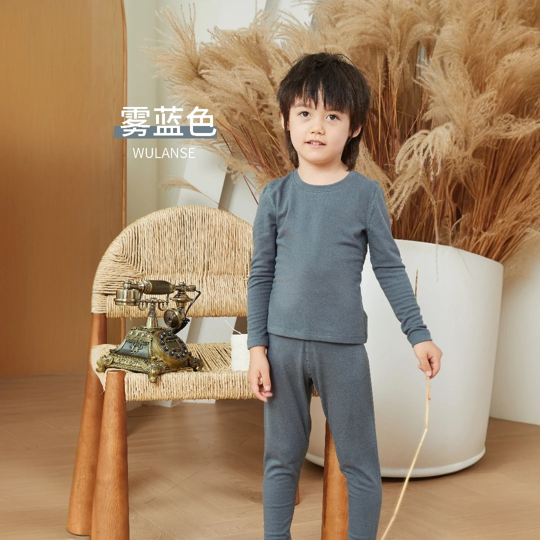 Q【RT3007】儿童贴片蓄暖绒套服宝宝保暖内衣套装