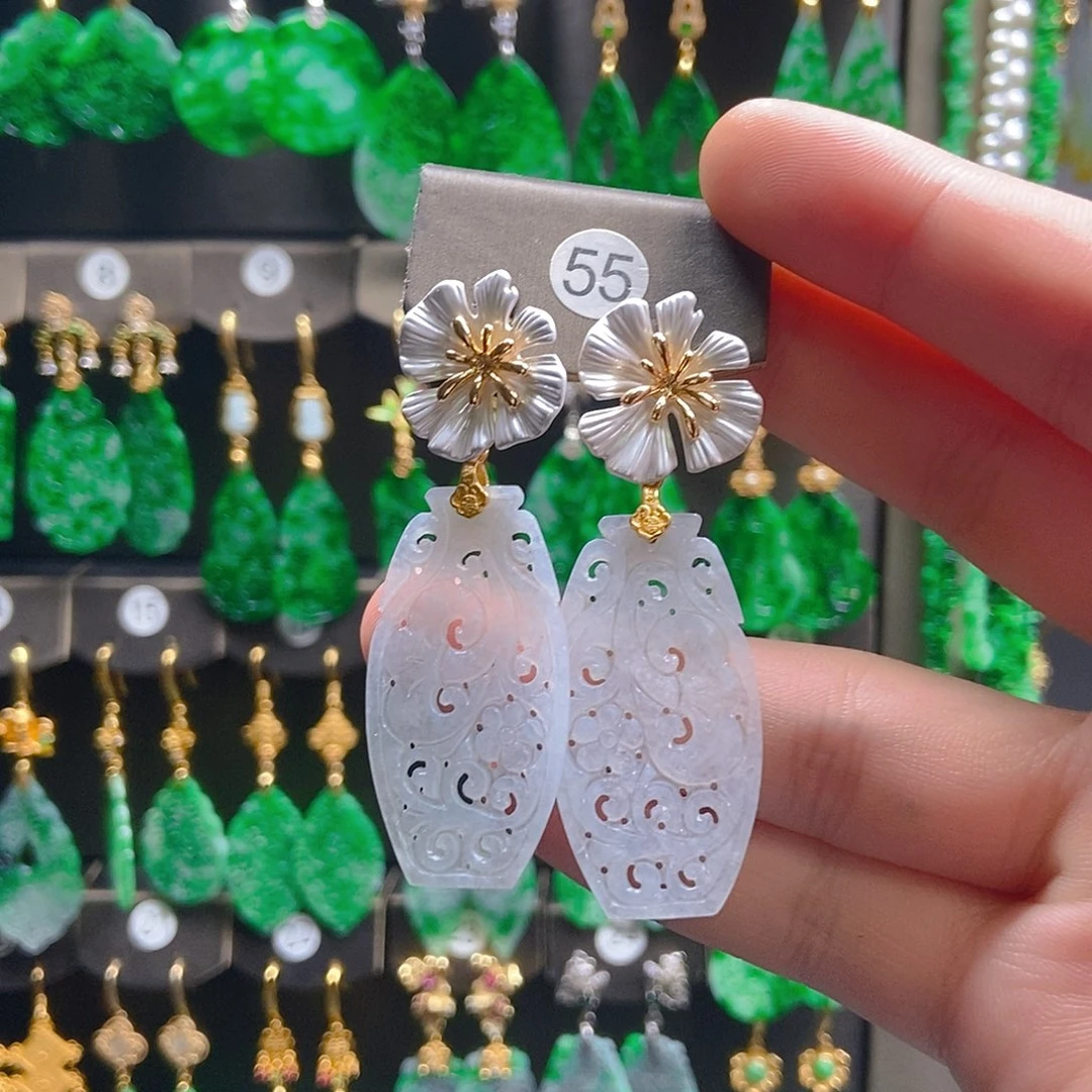 翡翠未镶嵌耳饰翡翠