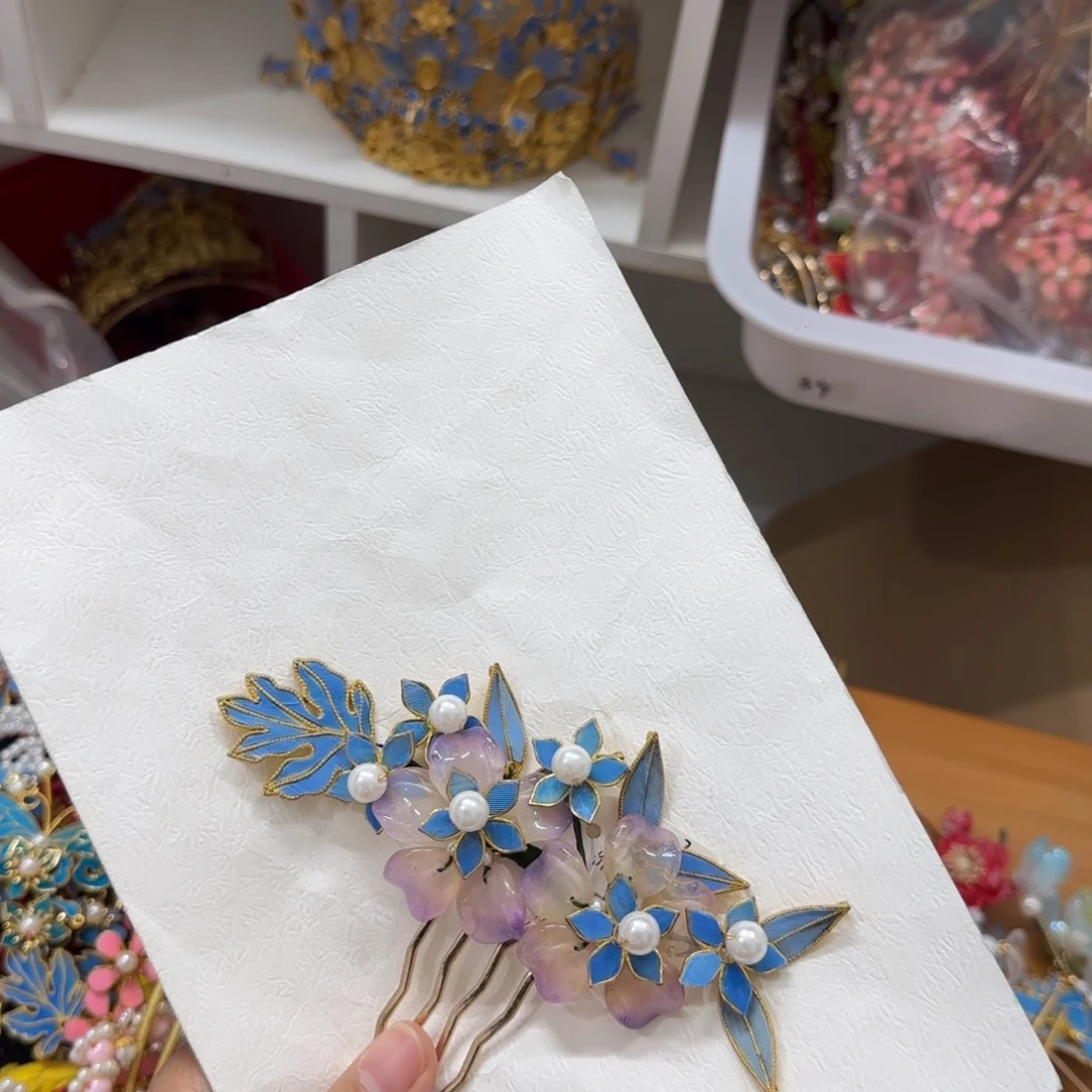 仿珍珠合金鹅毛仿点翠