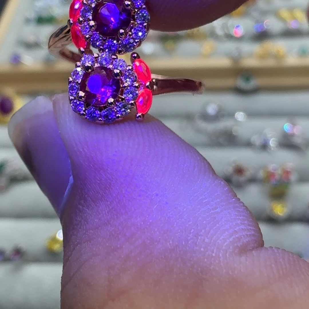 托帕石戒指银S925镶嵌