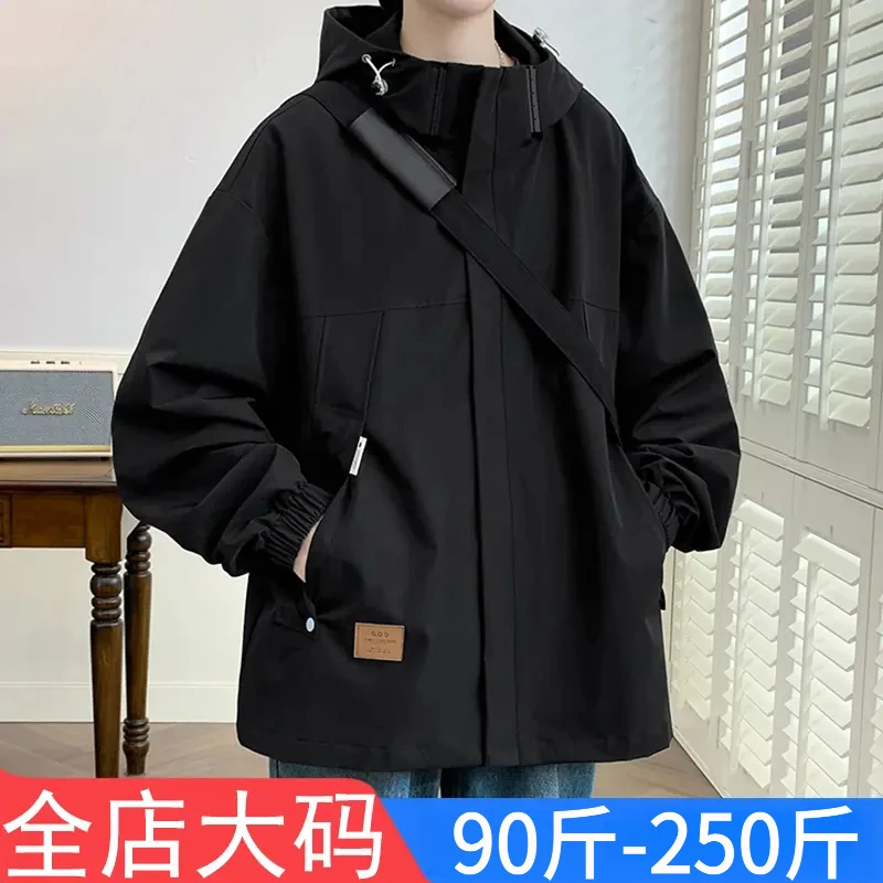 凡客依舍工装款冲锋衣男款春秋帅气宽松特大码潮胖子休闲韩版外套