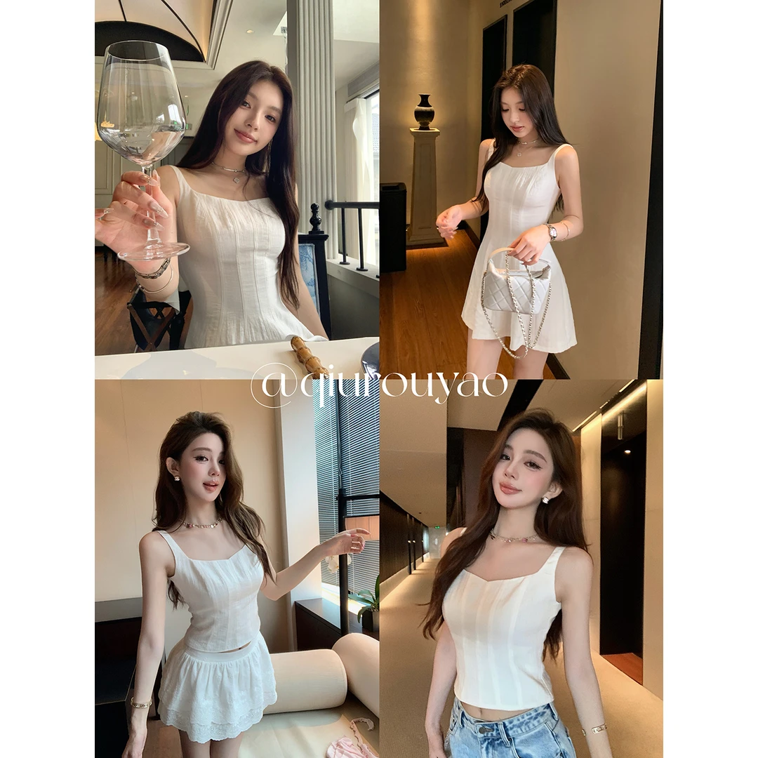 【QIUROUYAO邱肉瑶】慵懒夏日白开水*艺术系少女连衣裙背心
