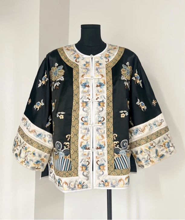 醋酸前后满绣上衣