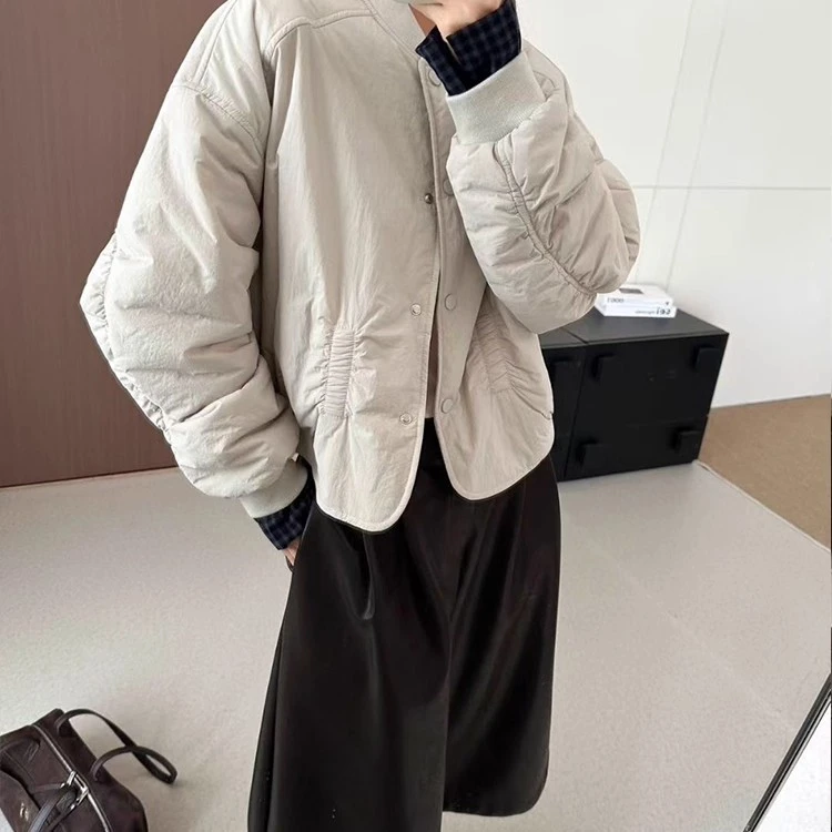 欧洲站2025秋冬新款宽松时尚休闲小个子轻薄棉衣外套女短款棒球服