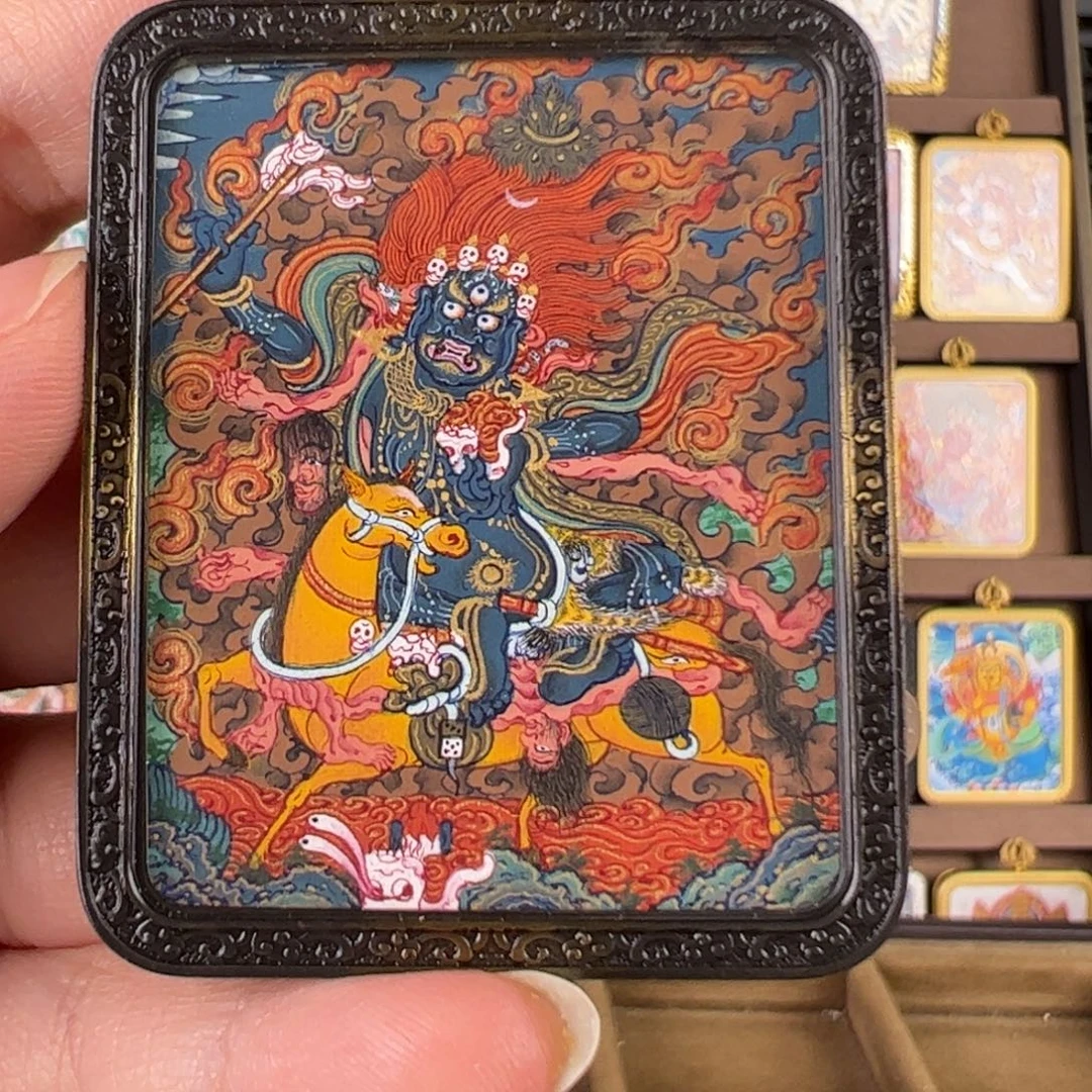 利***飞吊坠吉祥天母唐卡绘画作品