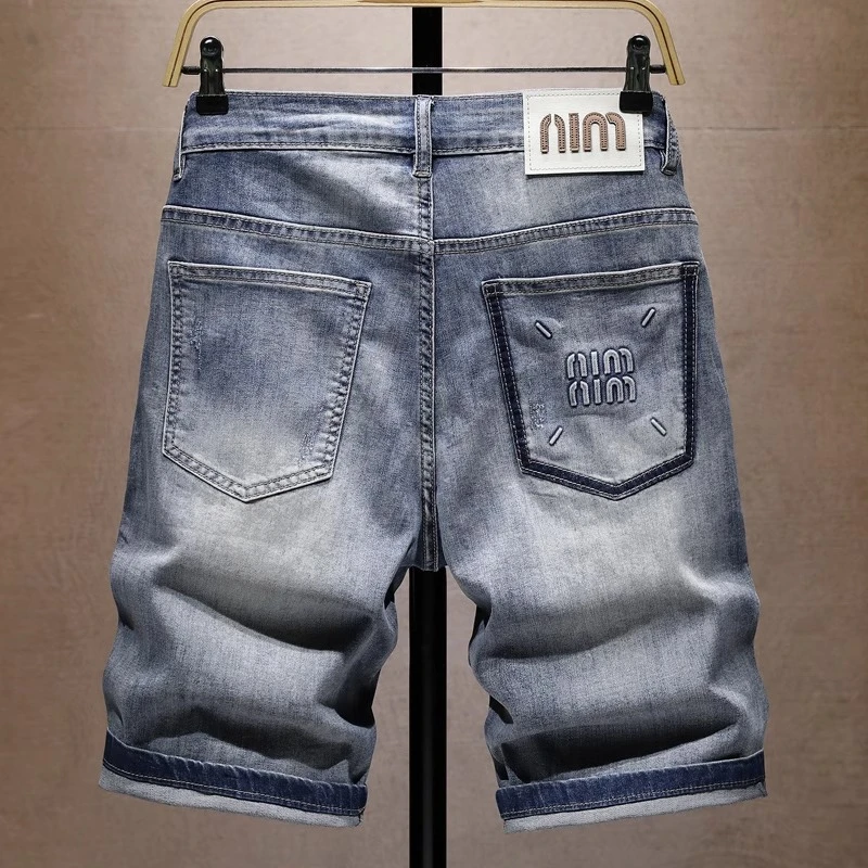 法国Cebrodz高端牛仔短裤男宽松新款潮牌休闲百搭夏季薄款短裤