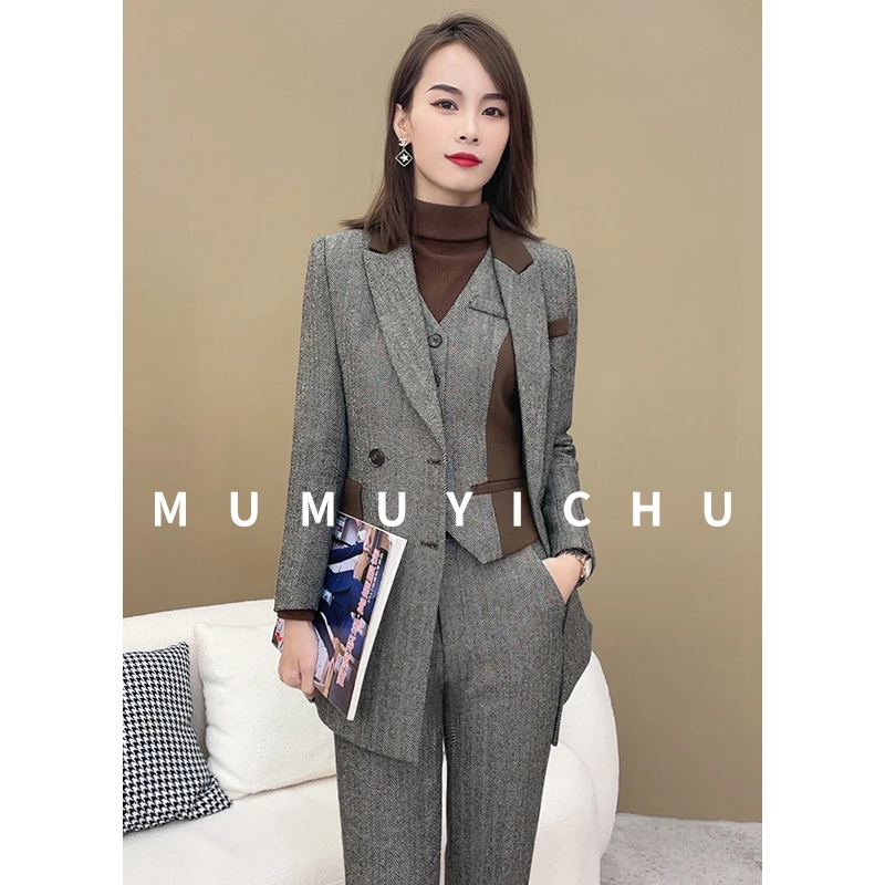 【木木衣橱】-设计感显瘦休闲通勤韩版风衣套装气质时尚外套修身