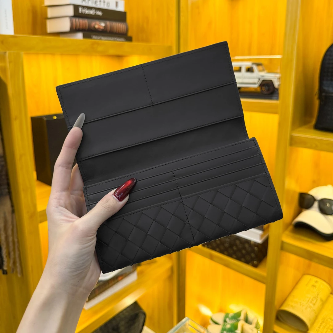 BVZOSOT VOLUME头层胎牛皮纯手工编织钱包钱夹极简时尚男士钱包