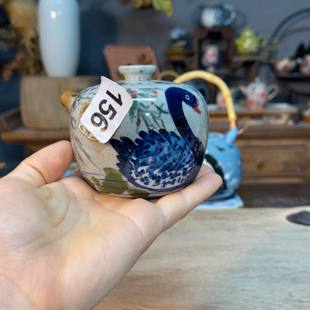 壶素浅陶瓷手工手绘