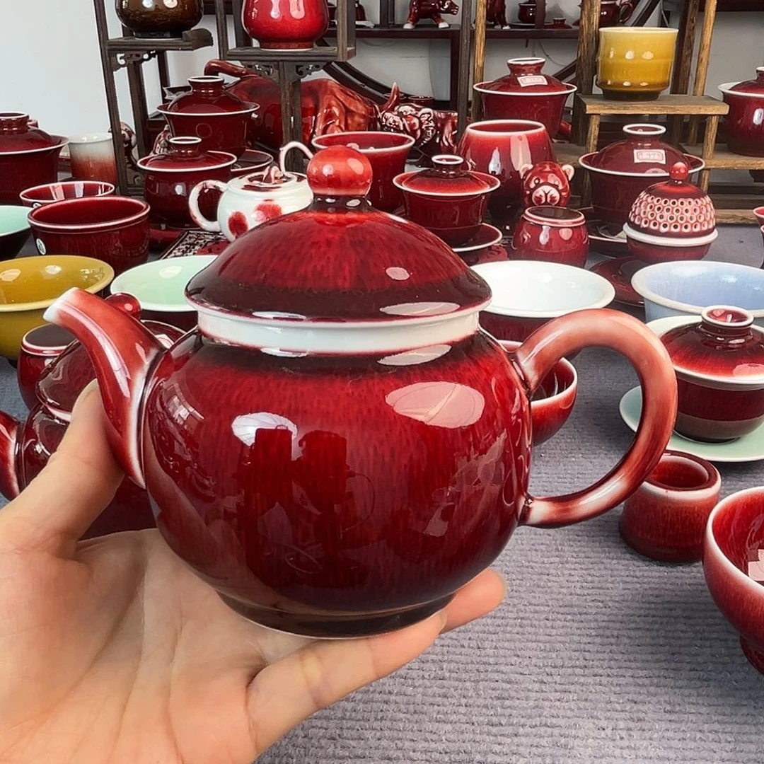 景德镇陶瓷红马坊壶