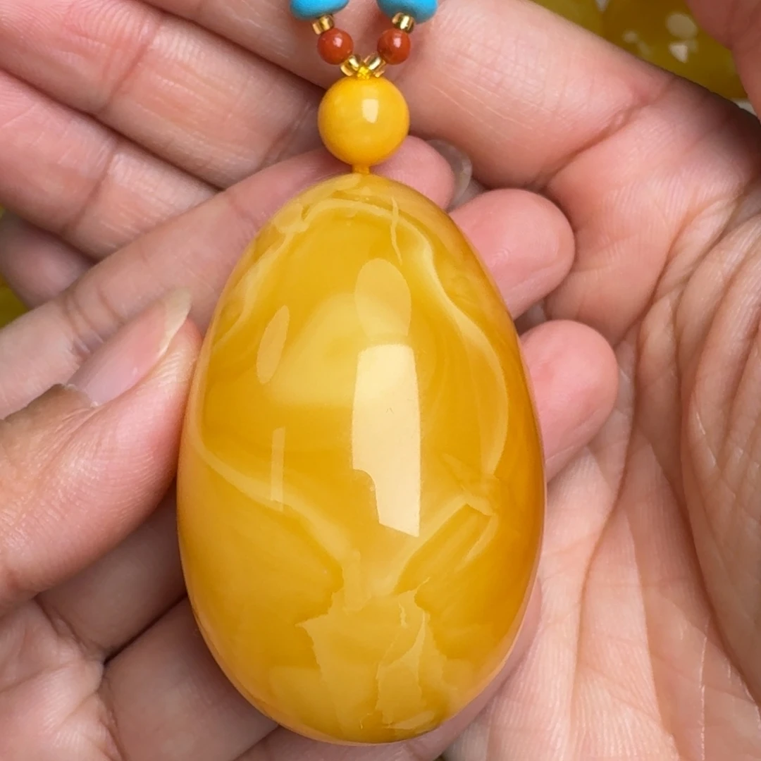 蜜蜡未镶嵌毛衣链无优化无烤色无补胶无覆膜无辐照无煮蜜