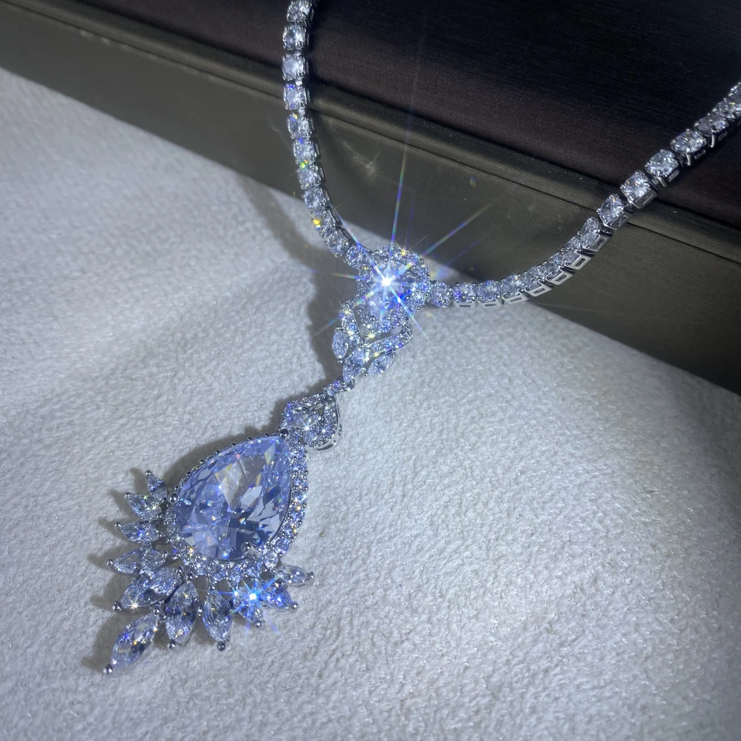 6398【项链】轻奢精品白金色女士项链