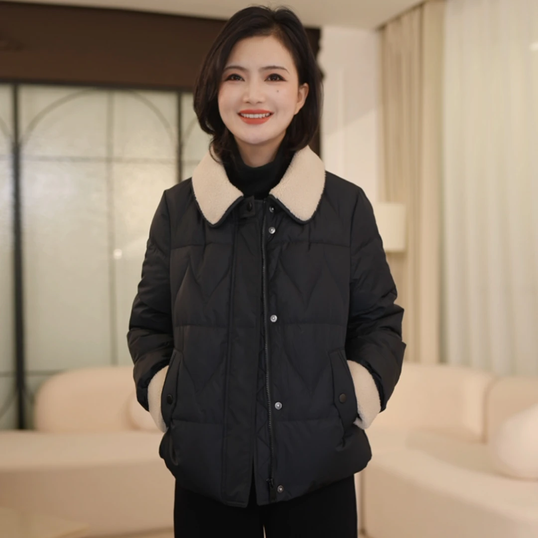 枫竺阿楠anan90白鸭绒翻领休闲轻薄羽绒服女秋冬百搭保暖羽绒外套