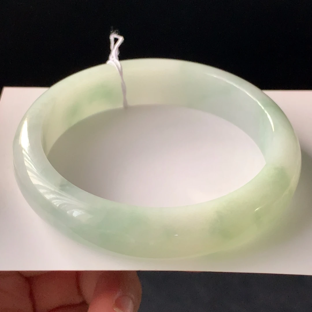 翡翠足金镶嵌手镯64号55.4-12.7-7.5