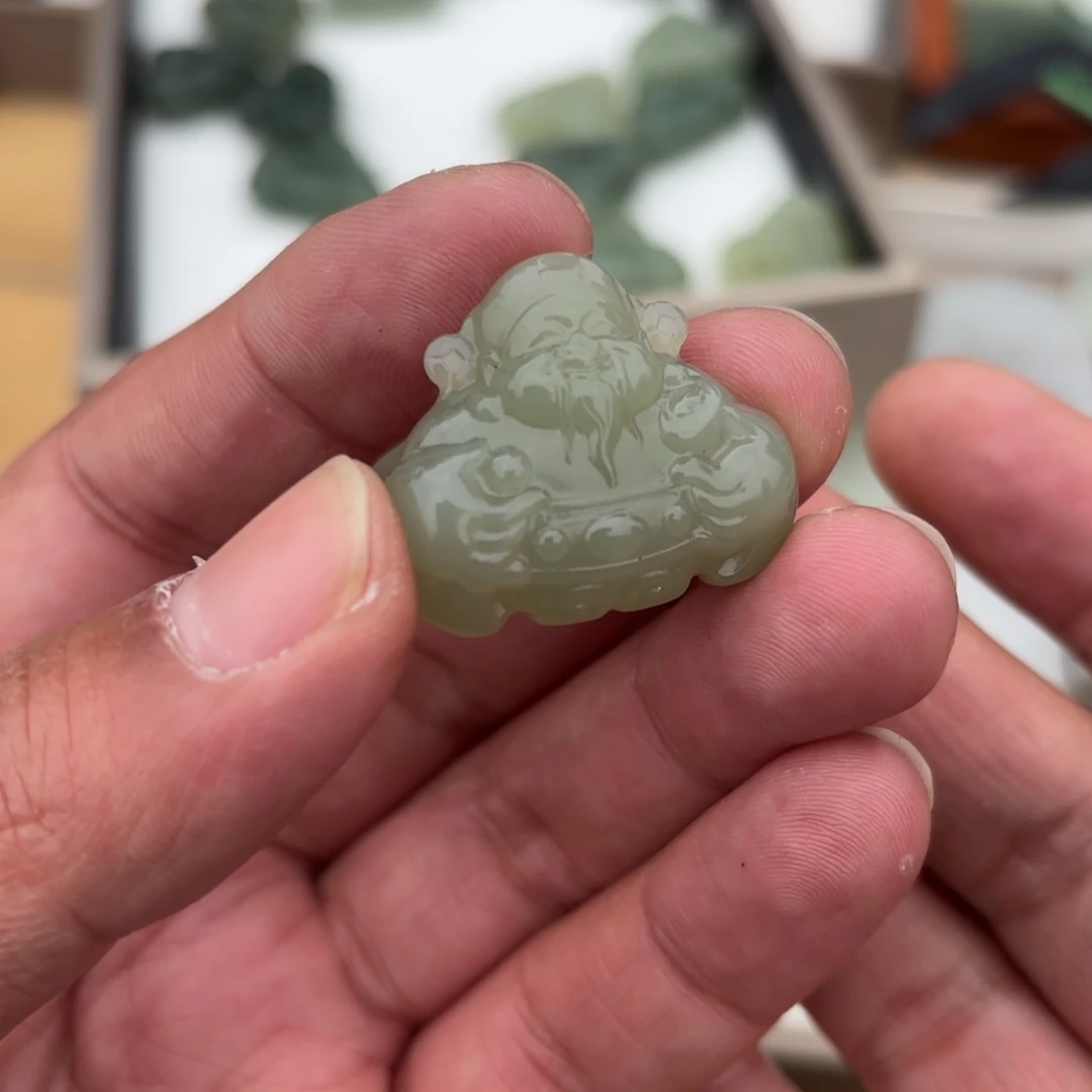 和田玉财神30尺寸未镶嵌定制不退换