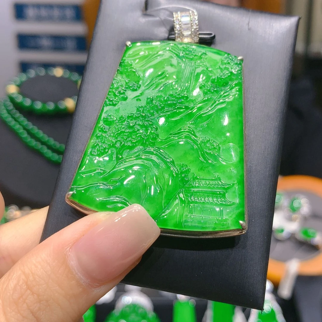 【闪购商品】颈饰银S925镶嵌翡翠5柒姐