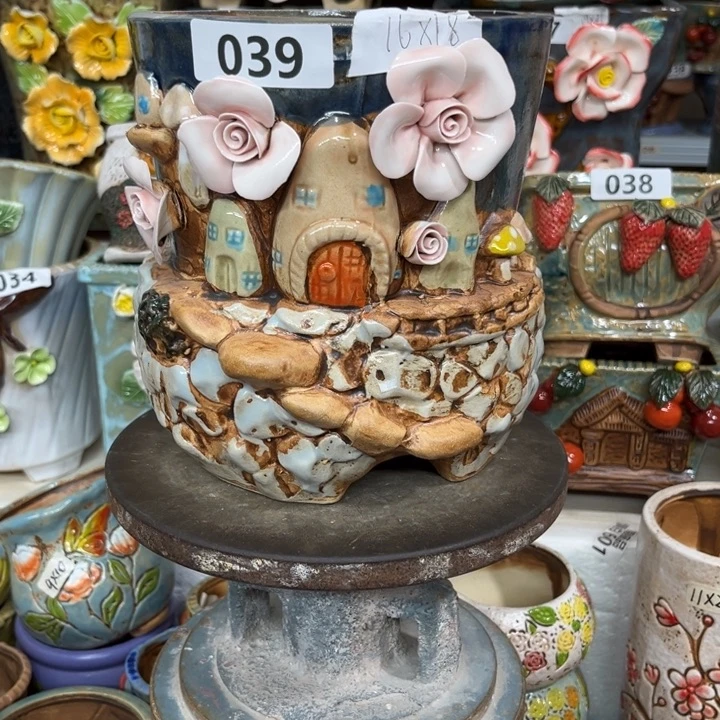 紫砂花盆粗陶材质多肉花盆