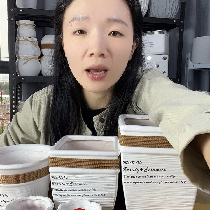 3件套花盆白色陶瓷