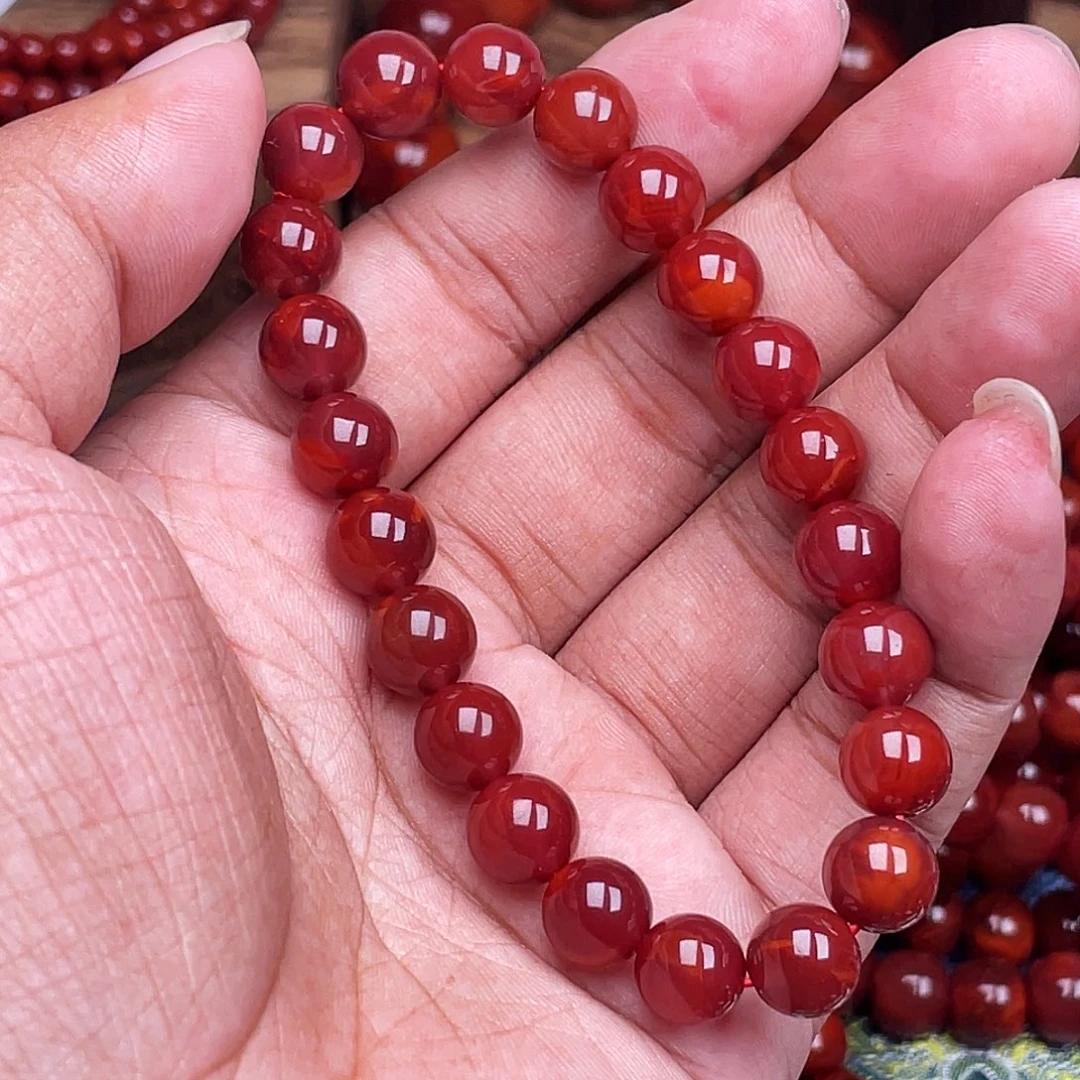 用***3南红玛瑙未镶嵌手链南红瓦西卡9牛血原矿