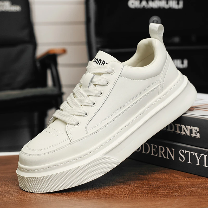 6612男鞋新款小白鞋秋季潮流休闲运动板鞋男士百搭透气厚底时尚鞋