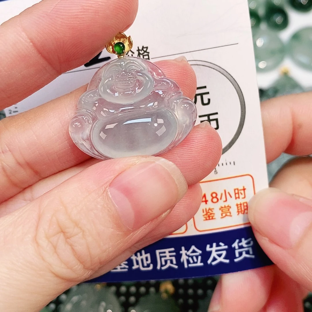 翡翠颈饰18K金镶嵌吊坠