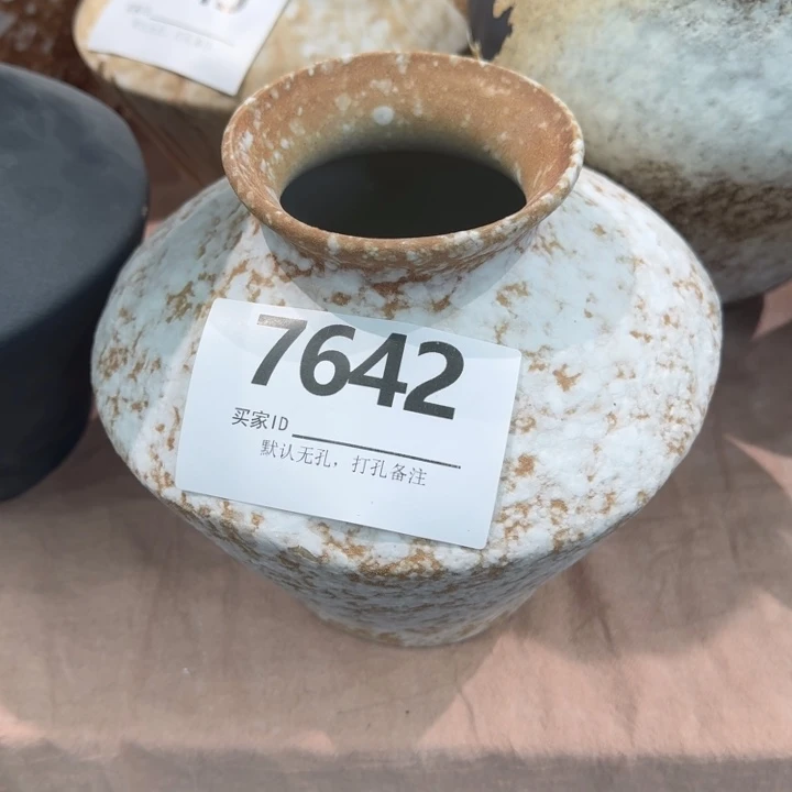 瓷片景德镇高温花器编码7642高17口6默认无孔