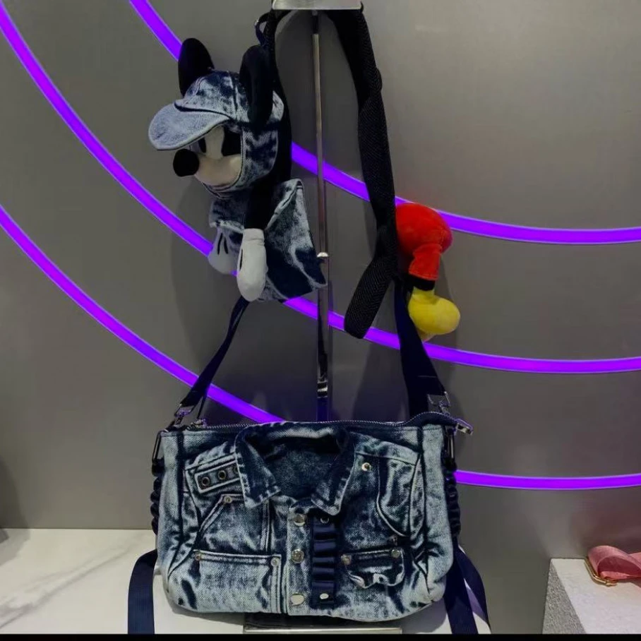 小田姐姐【CC】秋冬新款百搭米奇通勤单肩斜挎包 8610 蓝