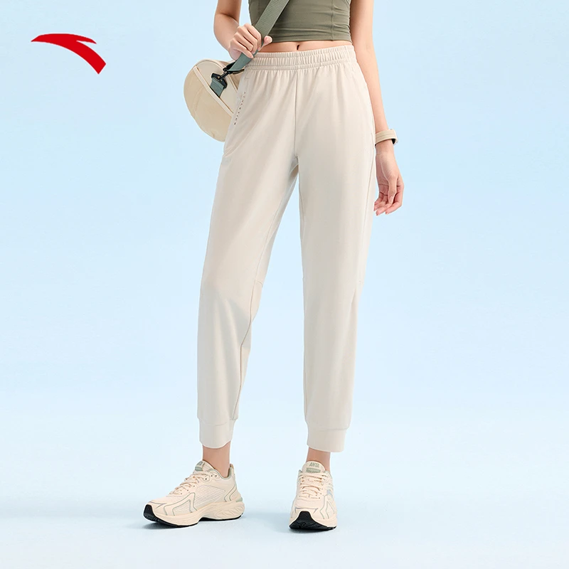 安踏冰肤针织长裤夏季新款女子休闲百搭跑步训练运动裤/162527313