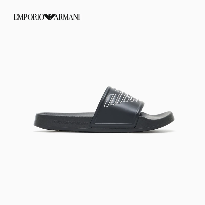 TC-EMPORIO ARMANI/男女情侣款一脚蹬单袢带平底沙滩拖鞋官方