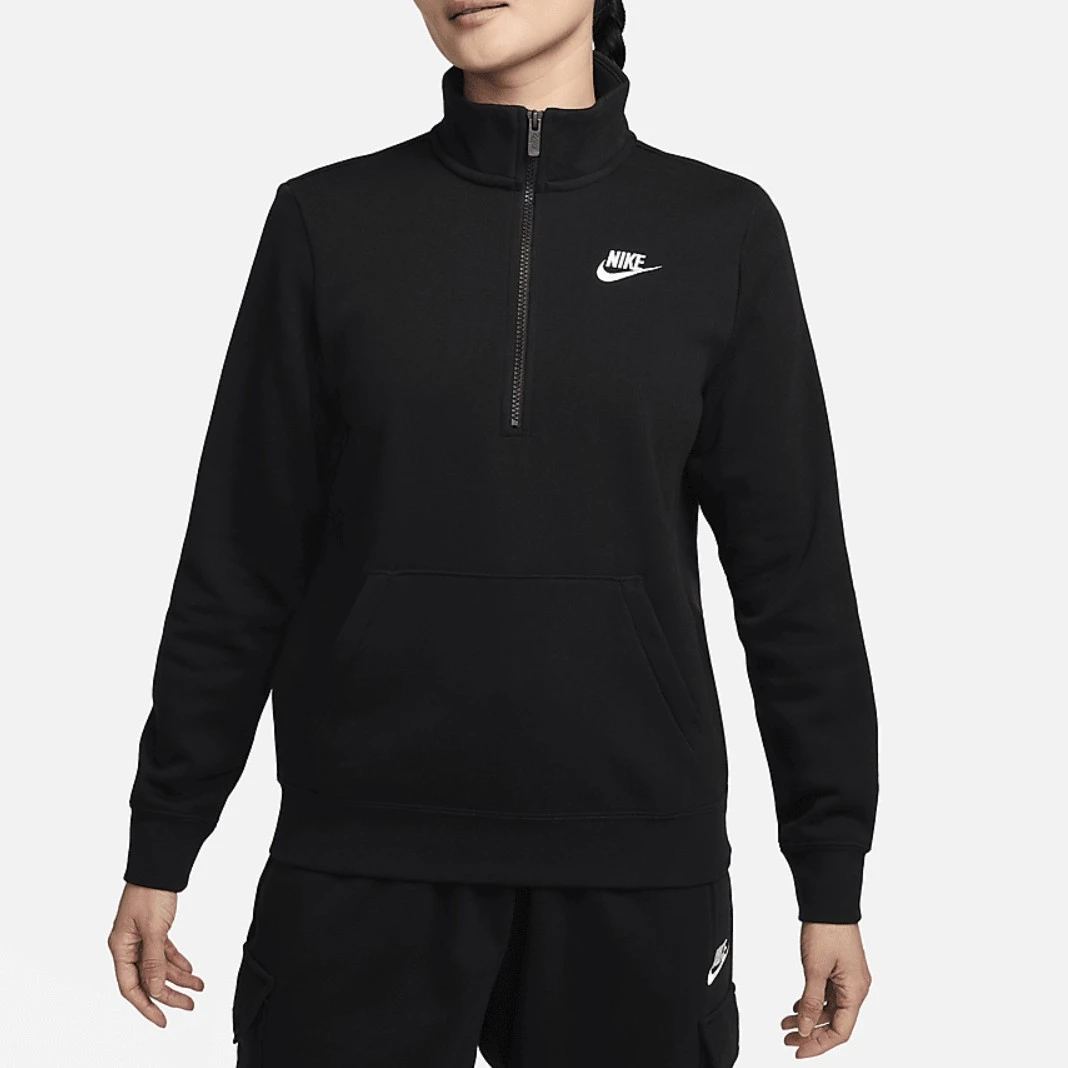 女子薄绒运动衫卫衣针织休闲叠搭立领刺绣柔软DQ5839